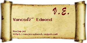 Vancsó Edmond névjegykártya